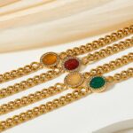 A D. ALLEN & DANMI. 18 K Gold Plated Love Bangle Bracelet Set Flexible Wide Wristband Bangle Bangle Set for Love