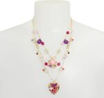 Betsey Johnson Womens Butterfly Charms Layered Necklace