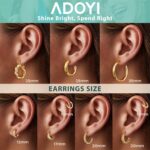 Adoyi 9 Pairs Gold Hoop Earrings Set for Womens Twisted Huggie Hoops Earrings 14K 18K Gold Plated for Girls Valentines Mother's Day Birthday Gifts Lightweight - Image 8