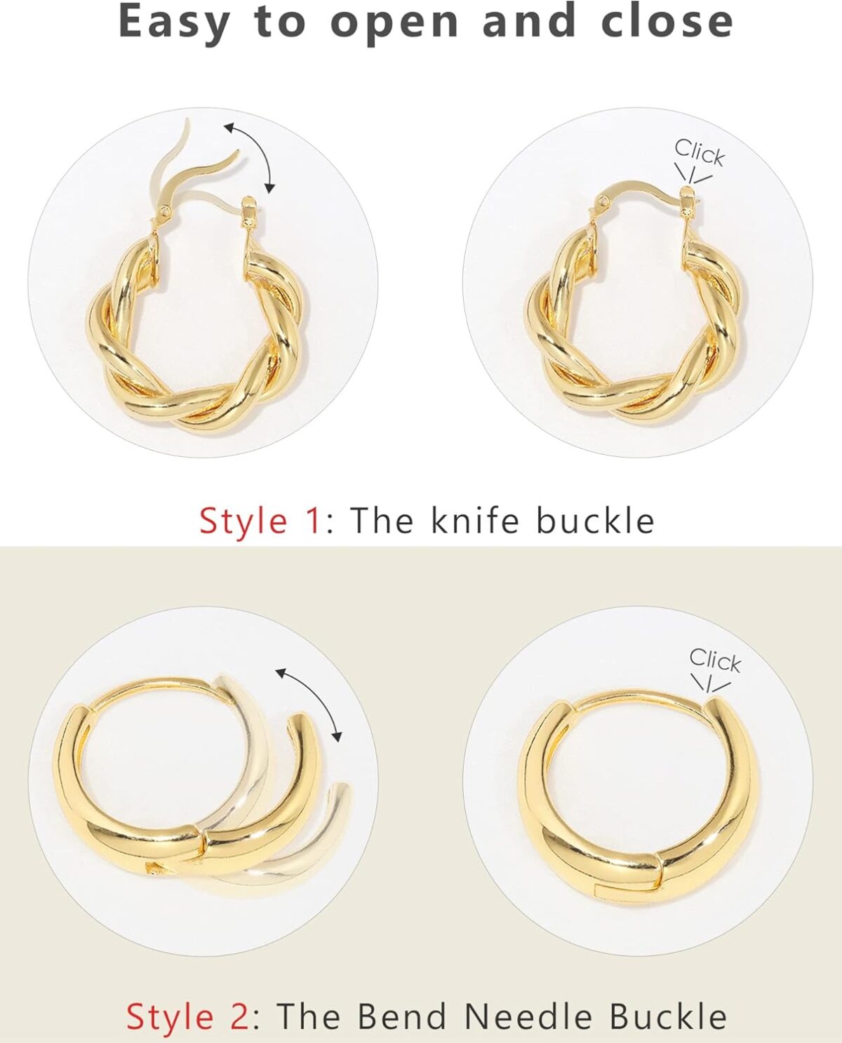 Adoyi 9 Pairs Gold Hoop Earrings Set for Womens Twisted Huggie Hoops Earrings 14K 18K Gold Plated for Girls Valentines Mother's Day Birthday Gifts Lightweight - Image 9