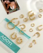 Adoyi 9 Pairs Gold Hoop Earrings Set for Womens Twisted Huggie Hoops Earrings 14K 18K Gold Plated for Girls Valentines Mother's Day Birthday Gifts Lightweight - Image 10
