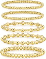 adoyi Gold Bracelets for Women, 14K Gold Plated Beaded Bracelets Gold Strand Bead Ball Bracelet stack Set Adjustable Bracelet Set Jewelry for Gifts - Image 2