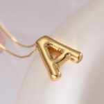 Gold Initial Necklaces for 𝐖𝐨𝐦𝐞𝐧 𝐓𝐞𝐞𝐧𝐬 𝐆𝐢𝐟𝐭𝐬 Trendy Stuff Bubble Letter Pendant Necklace Gold Jewelry Birthday Gifts for Women Teen Her Mom Sister - Image 3