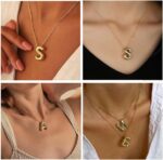 Gold Initial Necklaces for 𝐖𝐨𝐦𝐞𝐧 𝐓𝐞𝐞𝐧𝐬 𝐆𝐢𝐟𝐭𝐬 Trendy Stuff Bubble Letter Pendant Necklace Gold Jewelry Birthday Gifts for Women Teen Her Mom Sister - Image 5