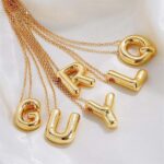 Gold Initial Necklaces for 𝐖𝐨𝐦𝐞𝐧 𝐓𝐞𝐞𝐧𝐬 𝐆𝐢𝐟𝐭𝐬 Trendy Stuff Bubble Letter Pendant Necklace Gold Jewelry Birthday Gifts for Women Teen Her Mom Sister - Image 6