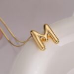 Gold Initial Necklaces for 𝐖𝐨𝐦𝐞𝐧 𝐓𝐞𝐞𝐧𝐬 𝐆𝐢𝐟𝐭𝐬 Trendy Stuff Bubble Letter Pendant Necklace Gold Jewelry Birthday Gifts for Women Teen Her Mom Sister - Image 8