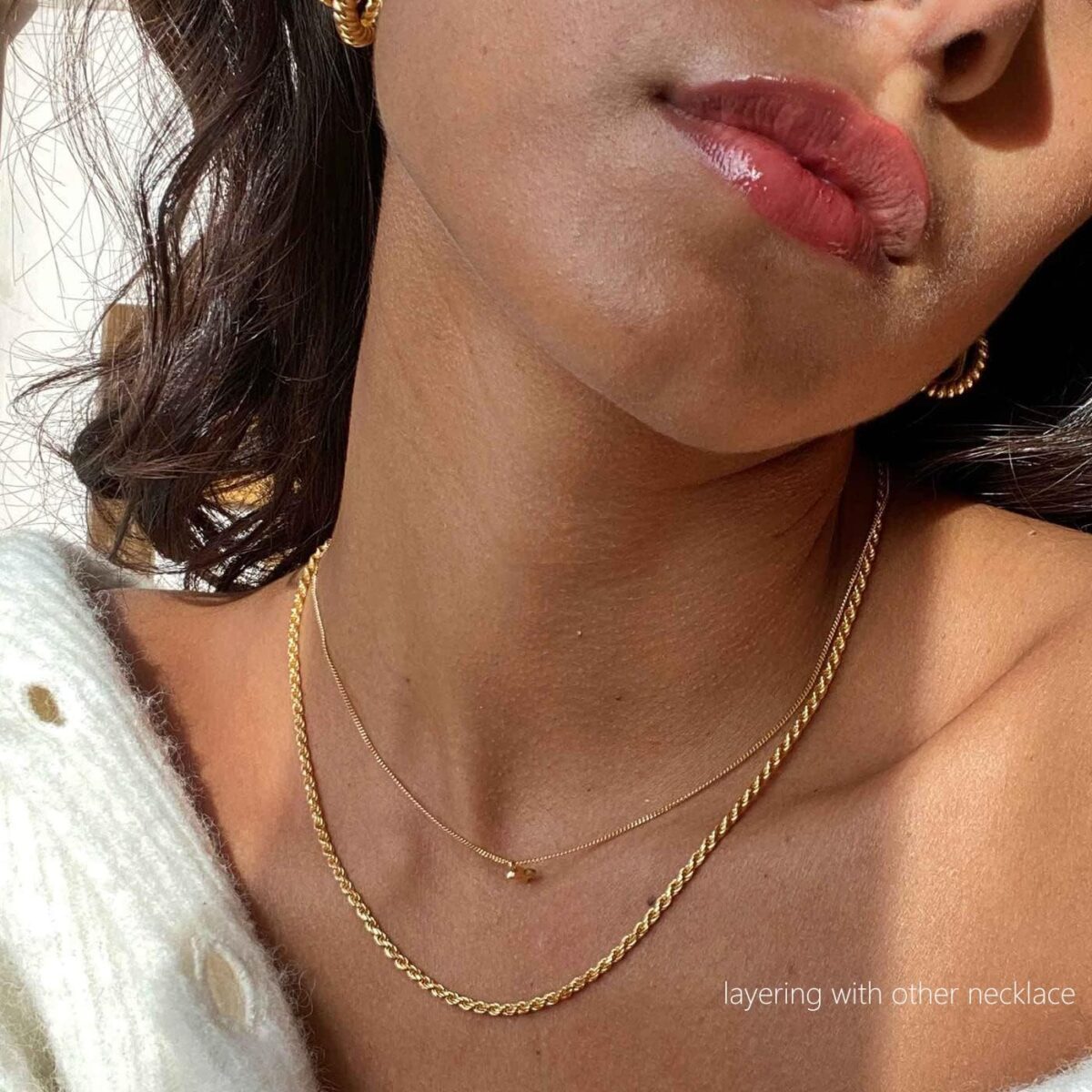 Herringbone Necklace for Women,Dainty Gold Necklace,14k Gold Plated Snake,Gold Chain Choker Necklaces,Simple Gold Layered Necklaces,Gold Jewelry Gift for Women - Image 5