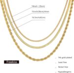 Herringbone Necklace for Women,Dainty Gold Necklace,14k Gold Plated Snake,Gold Chain Choker Necklaces,Simple Gold Layered Necklaces,Gold Jewelry Gift for Women - Image 8