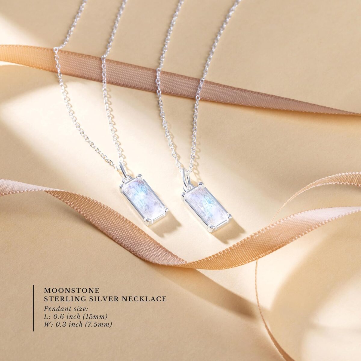 HOPE LOVE SHINE New Beginnings Rainbow Moonstone Sterling Silver Necklace for Women - Image 4