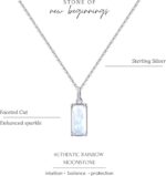 HOPE LOVE SHINE New Beginnings Rainbow Moonstone Sterling Silver Necklace for Women - Image 5
