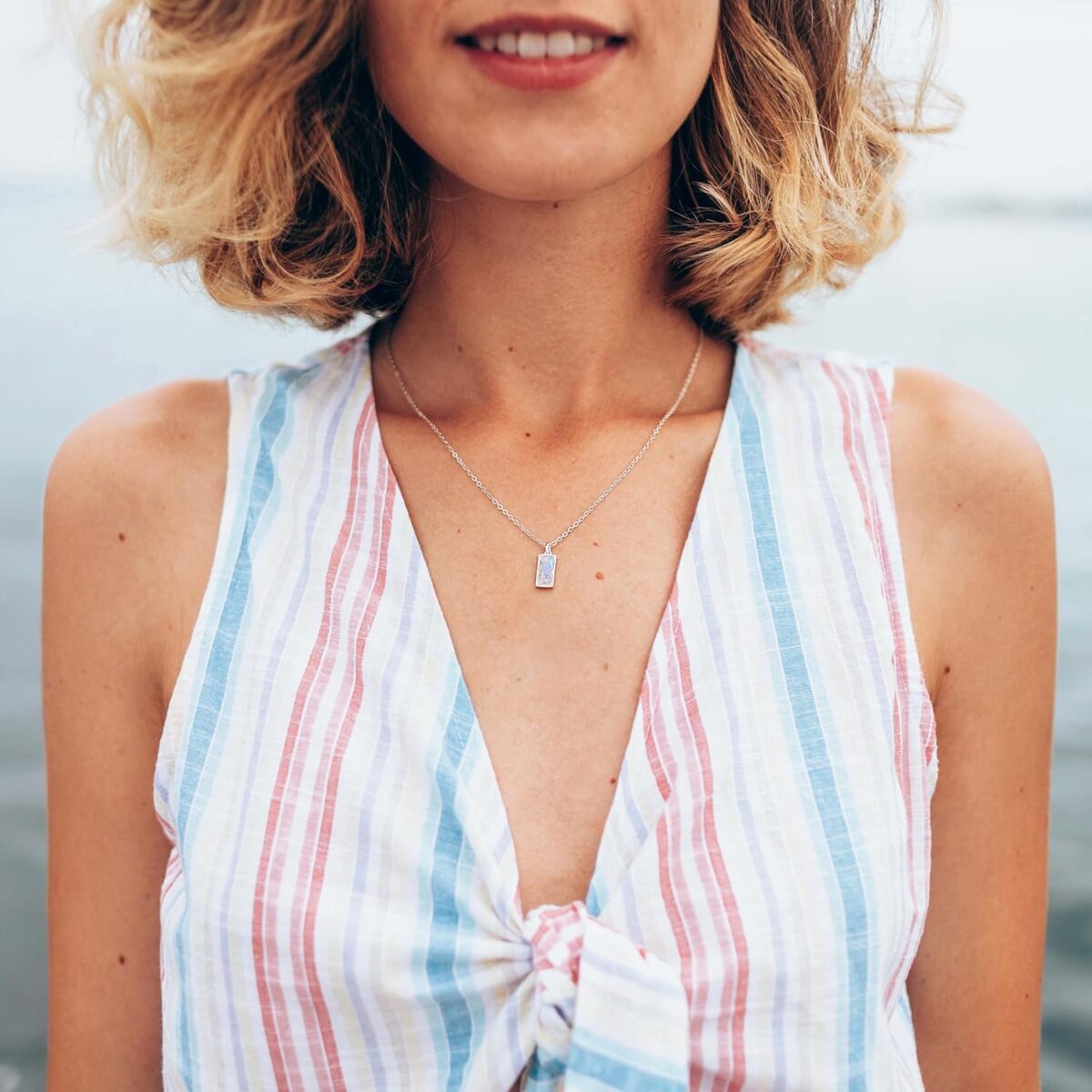 HOPE LOVE SHINE New Beginnings Rainbow Moonstone Sterling Silver Necklace for Women - Image 7