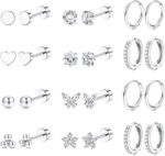 Jstyle Hypoallergenic Surgical Steel Earrings for Sensitive Ears 14K Gold Flat Back Earrings for Women Men Small Stainless Steel Earrings Flatback Stud Hoop Cartilage Earring... - Image 8