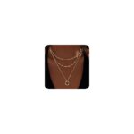 Layered Gold Necklaces for Women,Stackable Dainty 14K Gold Silver Plated Trendy Circle Paperclip Chain Pendant Choker Necklace,Simpl Diamond Cross Bow Jewelry Set Gifts for Women