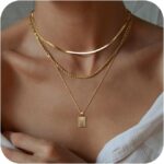 Layered Gold Silver Necklaces for Women, Stackable Stack 14K Real Gold Plated Silver Chain Necklace Diamond Circle CZ Layering Pendant Necklaces Trendy Gold Jewelry Set Gifts - Image 10
