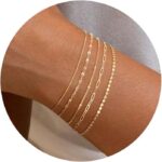 MBW Gold Bracelets for Women Trendy, Dainty 14K Gold Plated Bracelet Stack Beaded Chain Bracelet Set Thin Small Cute Paperclip Bracelets Fashion Waterproof Jewelry Gift Gold... - Image 2