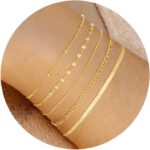 MBW Gold Bracelets for Women Trendy, Dainty 14K Gold Plated Bracelet Stack Beaded Chain Bracelet Set Thin Small Cute Paperclip Bracelets Fashion Waterproof Jewelry Gift Gold... - Image 9
