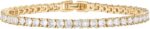 PAVOI 14K Gold Plated 3mm Cubic Zirconia Classic Tennis Bracelet | Gold Bracelets for Women | Size 6.5-7.5 Inch - Image 2