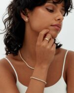 PAVOI 14K Gold Plated 3mm Cubic Zirconia Classic Tennis Bracelet | Gold Bracelets for Women | Size 6.5-7.5 Inch - Image 5