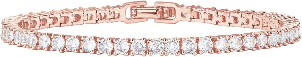 PAVOI 14K Gold Plated 3mm Cubic Zirconia Classic Tennis Bracelet | Gold Bracelets for Women | Size 6.5-7.5 Inch - Image 9