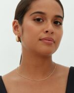 PAVOI 14K Gold Plated 925 Sterling Silver Post Teardrop Chunky Hoop Earrings - Lightweight Drop Earrings for Women - Designer Dupe - Image 6