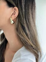 PAVOI 14K Gold Plated 925 Sterling Silver Post Teardrop Chunky Hoop Earrings - Lightweight Drop Earrings for Women - Designer Dupe - Image 10