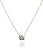 PAVOI 14K Gold Plated Crystal Solitaire 1.5 Carat (7.3mm) Cubic Zirconia Dainty Choker Necklace | Gold Necklaces for Women - Image 7