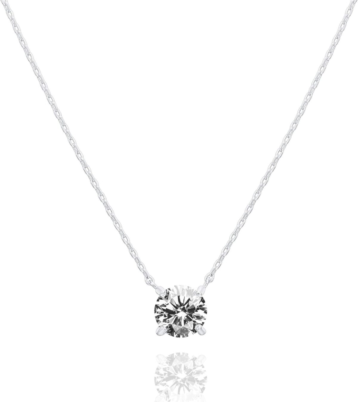PAVOI 14K Gold Plated Crystal Solitaire 1.5 Carat (7.3mm) Cubic Zirconia Dainty Choker Necklace | Gold Necklaces for Women - Image 10