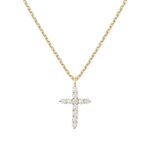 PAVOI 14K Gold Plated Cubic Zirconia Cross Necklace for Women | Cross Faith Pendant Necklaces
