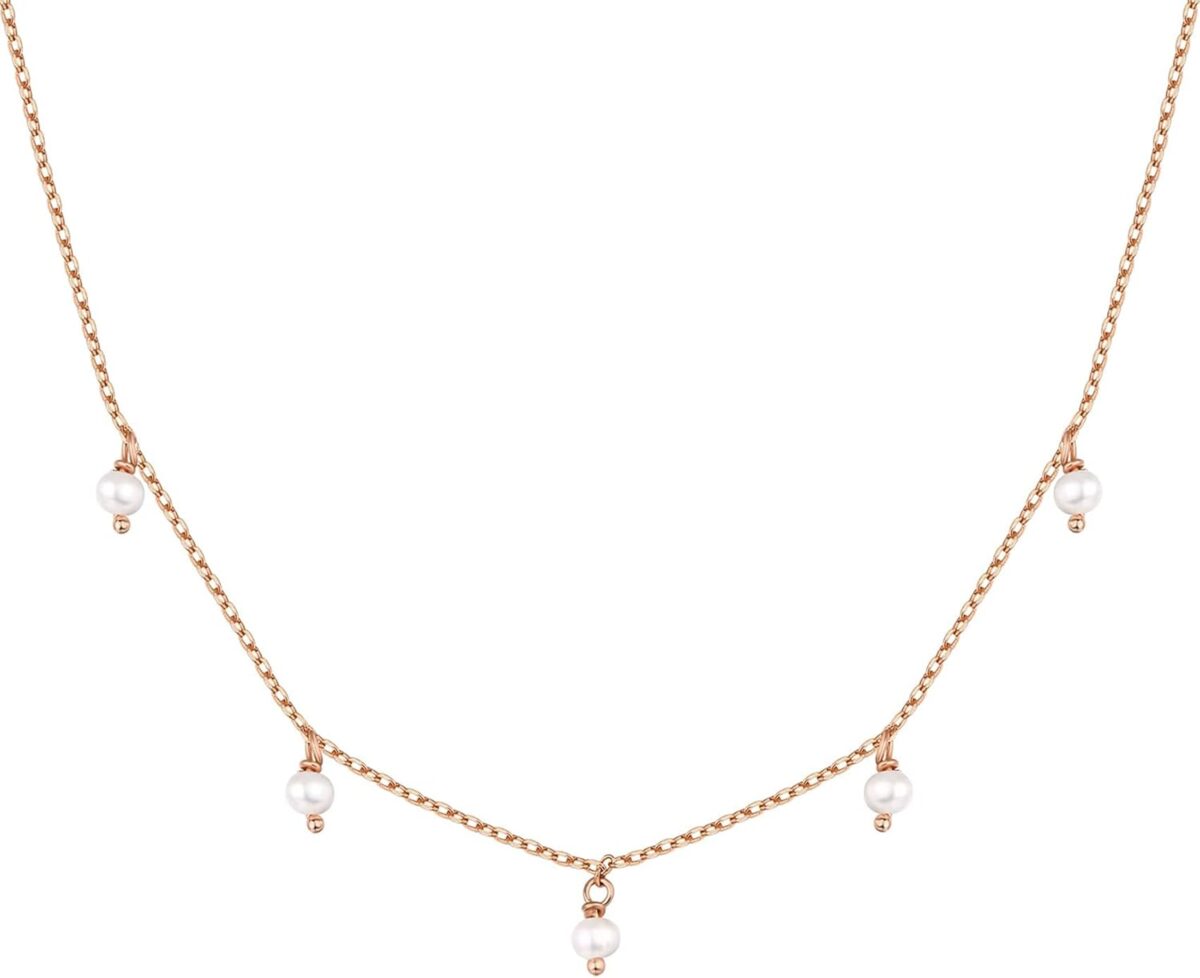 PAVOI 14K Gold Plated Station Necklace - Simulated Diamond BTY Layering Necklaces - Womens CZ Chain - Image 10