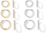 PAVOI 18K Gold Plated 925 Sterling Silver Posts 3 Pairs Hoop Earrings Set for Women | Huggie Earring Pack - Image 7