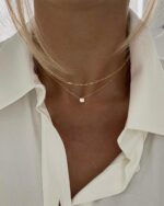 Tewiky Diamond Necklaces for Women, Dainty 14k Gold/Sterling Silver Choker Necklace Simple Gold Plated CZ Jewelry Necklaces for Women Trendy Gifts - Image 10